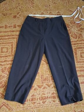 Larry Levine Black Cropped Straight-Leg Dress Pants (Jea080)